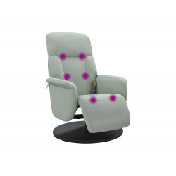 Sillón de relax | Sillón reclinable masaje con reposapiés terciopelo gris claro SHL6837