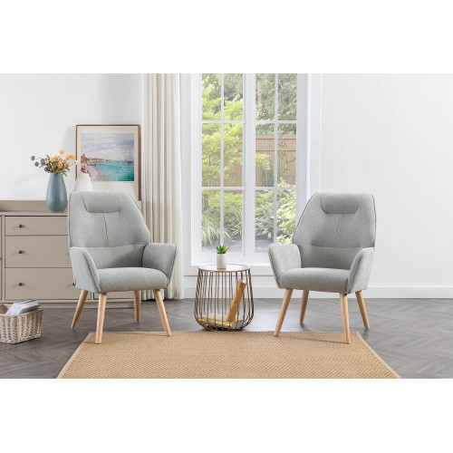 Sillón de tela gris OSIMO