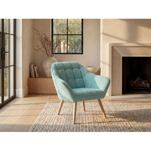 Sillón de tela verde agua CASERTA