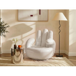 Sillón mano giratorio CATCHY - Piel sintética - Blanco