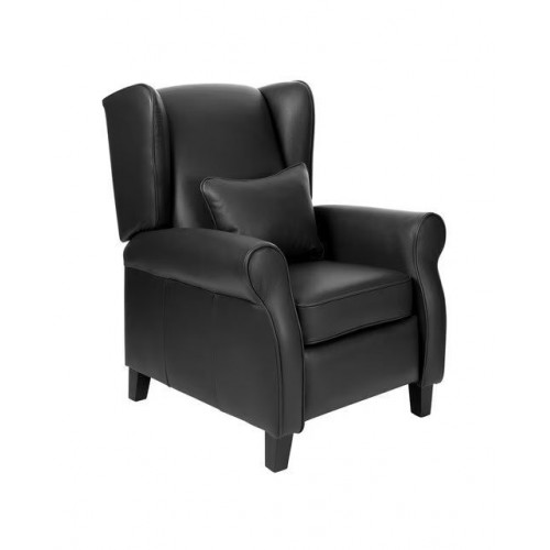 Sillón orejero de piel con relax manual Pavia EuroVolter Marrón
