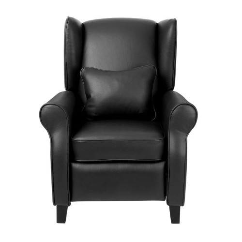 Sillón orejero de piel con relax manual Pavia EuroVolter Marrón