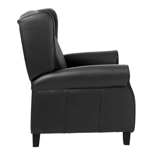 Sillón orejero de piel con relax manual Pavia EuroVolter Marrón