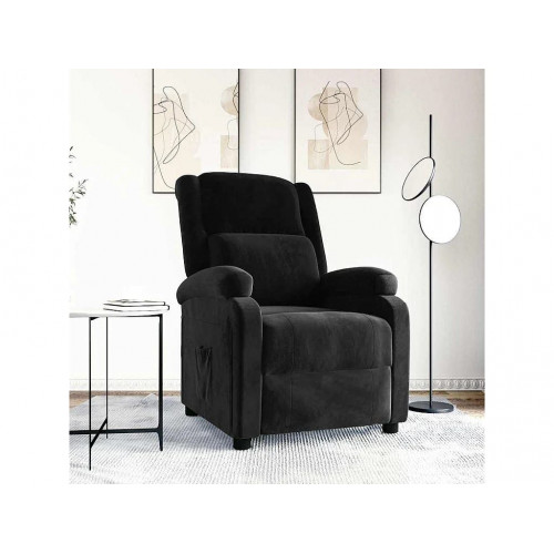 Sillón reclinable de terciopelo negro