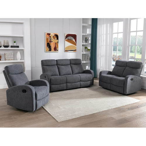 Sillón relax de tela gris EVELYN