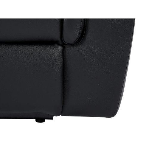 Sillón relax eléctrico de piel KENNETH - Negro