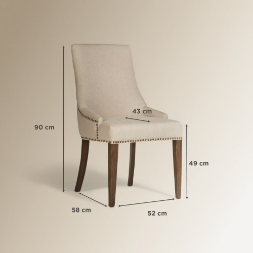 Sillón tapizada en lino Olivia Beige