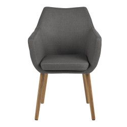 Sillón tapizado Nora Gris oscuro