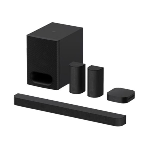 Sistema Cine en casa Sony BRAVIA Theatre SYSTEM 6, 1000W con barra de sonido 5.1, 2 altavoces traseros y un potente subwoofer, Dolby Atmos y DTS:X Negro