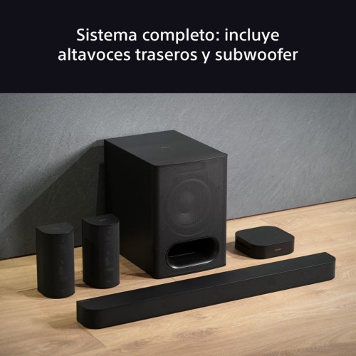 Sistema Cine en casa Sony BRAVIA Theatre SYSTEM 6, 1000W con barra de sonido 5.1, 2 altavoces traseros y un potente subwoofer, Dolby Atmos y DTS:X Negro