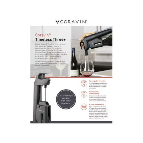 Sistema de acceso al vino Timeless Three+ Coravin
