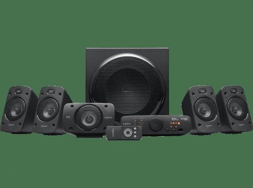 Sistema de altavoces - Logitech Speakers Z906, Potencia total 5x 67 W + 165 W, Alámbrica, Certificación THX, 6 conexiones, Mando a distancia, Negro