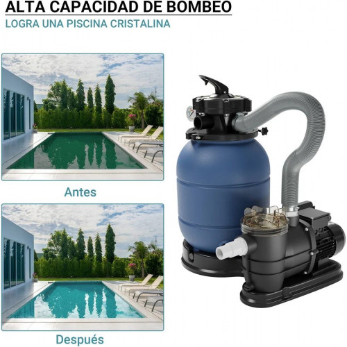 Sistema de filtrado filtro de arena y bomba de piscina depuradora filtración agua filtrado limpieza