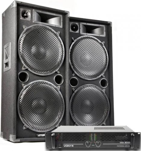 Sistema de sonido Max Dark Night 215 4000W Jack y terminales robusto
