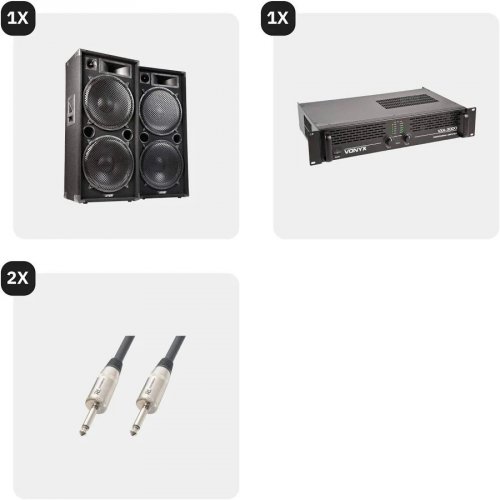 Sistema de sonido Max Dark Night 215 4000W Jack y terminales robusto