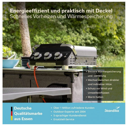 Skandika Palo 3-Burner Plancha Grill without Lid