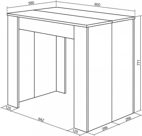 Skraut Home Mesa Consola de Comedor Extensible hasta 140 cm