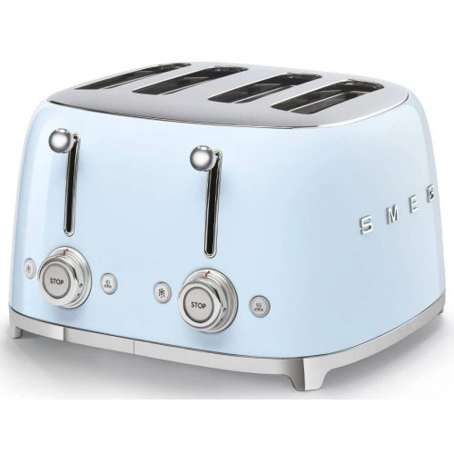 Smeg 50s Style Retro Aesthetic 4 Slice Toaster 6 Presets Extra Wide Slots White TSF03WHUS