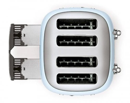 Smeg 50s Style Retro Aesthetic 4 Slice Toaster 6 Presets Extra Wide Slots White TSF03WHUS