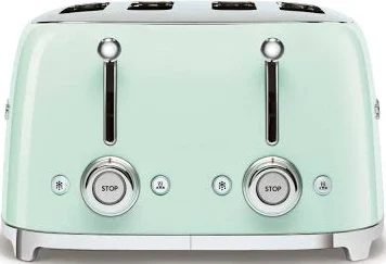 Smeg 50s Style Retro Aesthetic 4 Slice Toaster 6 Presets Extra Wide Slots White TSF03WHUS