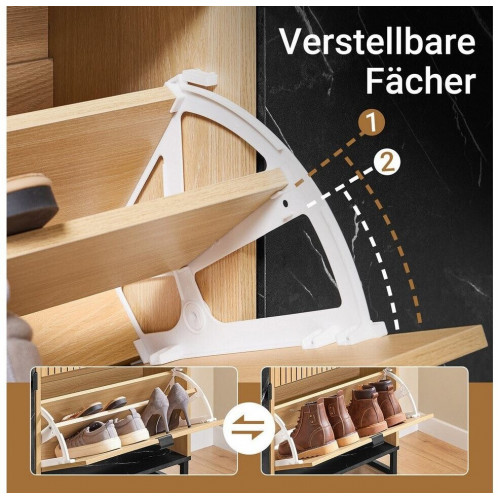 SoBuy FSR203-N Zapatero Estrecho con 2 Puertas Abatibles, Blanco (FSR203-N)