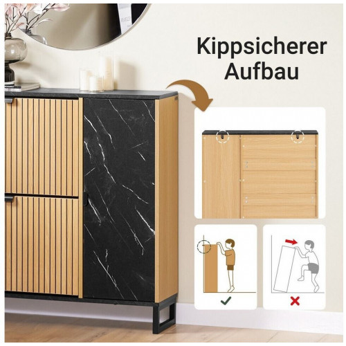 SoBuy FSR203-N Zapatero Estrecho con 2 Puertas Abatibles, Blanco (FSR203-N)