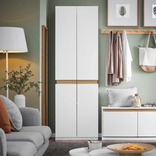 SoBuy KSB01-W Armario con Espejo, blanco, 61x192x30cm (KSB01-W)