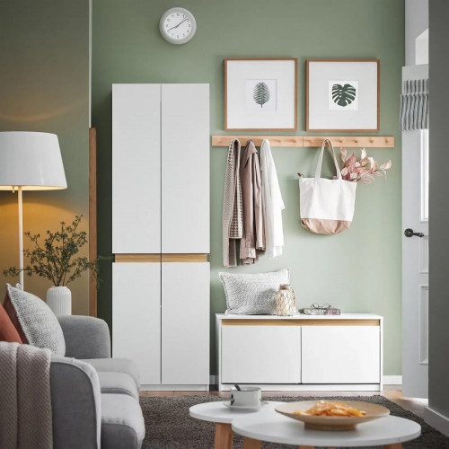 SoBuy KSB01-W Armario con Espejo, blanco, 61x192x30cm (KSB01-W)