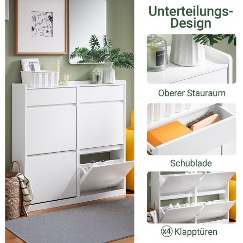 SoBuy Shoe tilting cabinet 98x95x19 cm white (FSR169-W)