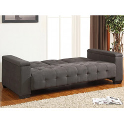 Sofá cama 3 plazas clic-clac DEVONSHIRE de microfibra - Gris