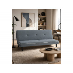 Sofá cama clic clac de 87x190x88 cm de tela en color gris y patas altas Sol