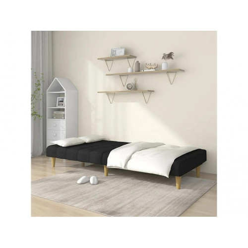 Sofá cama de 2 plazas tela negro PWFG10562