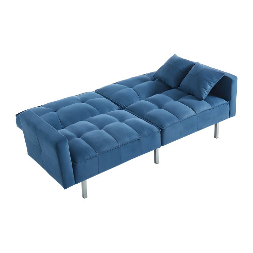 Sofá cama de 3 plazas de tela MINEY - Azul
