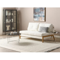 Sofá cama EDLAND Bouclé Blanco crema 2 plazas