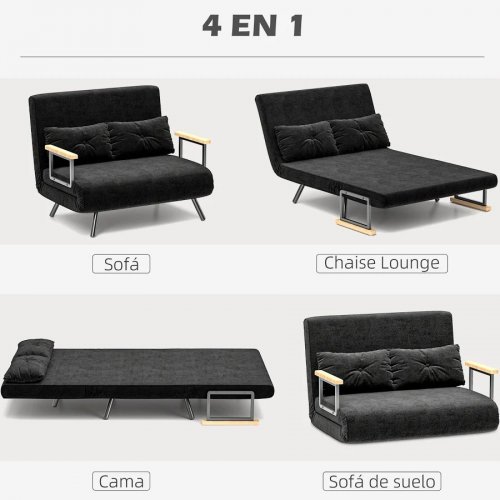 Sofá Cama Homcom 839-835V00BK