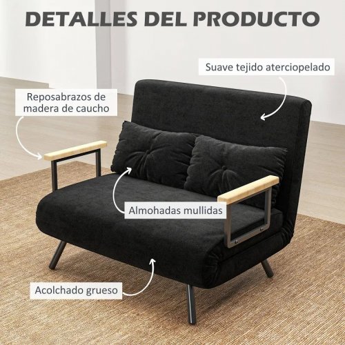 Sofá Cama Homcom 839-835V00BK