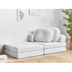 Sofá cama individual OLDEN Pana Blanco crema