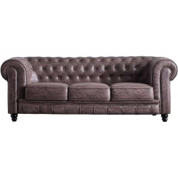 Sofá Chesterfield 3 plazas Chocolate Vintage