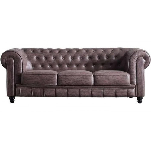 Sofá Chesterfield 3 plazas Chocolate Vintage