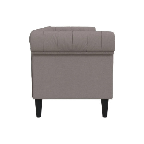 Sofá Chesterfield de 3 plazas tela gris taupe