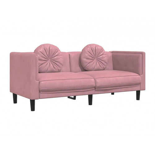 Sofá con cojines 2 plazas terciopelo rosa ES662224