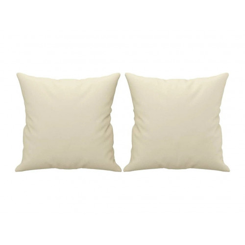 Sofá de 2 plazas con cojines cuero sintético color crema 120 cm ES479780