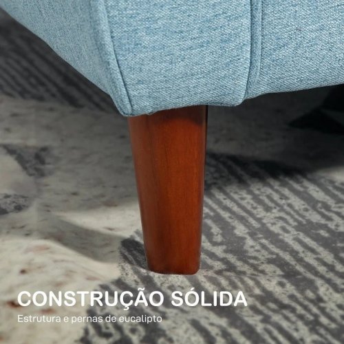 Sofá de 2 Plazas de Lino Sintético Eucalipto HOMCOM 140x78x83