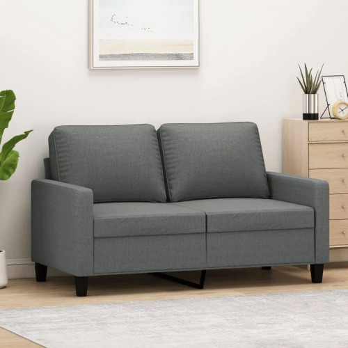 Sofá de 2 plazas de tela gris oscuro para salón