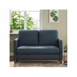 Sofá de 2 plazas de terciopelo de Teddy, con un asiento profundo de 55 cm y reposabrazos - 128x78x89cm
