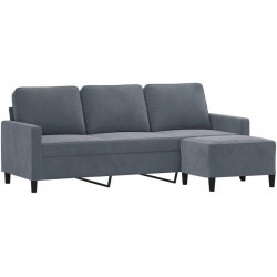 Sofá de 3 plazas con reposapiés 180 cm
