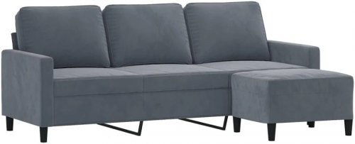Sofá de 3 plazas con reposapiés 180 cm