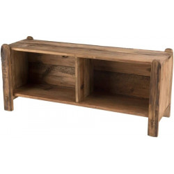 Sofá de 3 plazas de poliéster beige y patas de madera