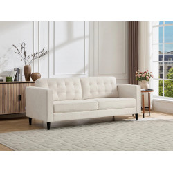 Sofá de 3 plazas de tela beige DIBALU