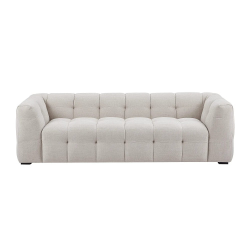 Sofá de 3 plazas de tela color beige jaspeado - DILOME